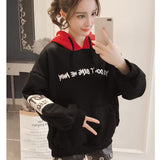 Print Letter Long Sleeve Hoodies