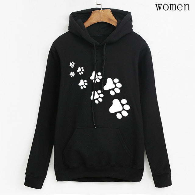 Casual kawaii cat paws print hoodies